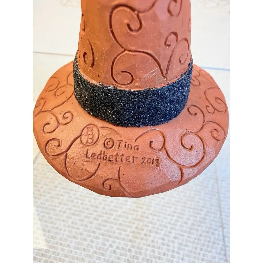 Blossom Bucket Tina Ledbetter Halloween Witch Hat Figurine Yellow Star Charm